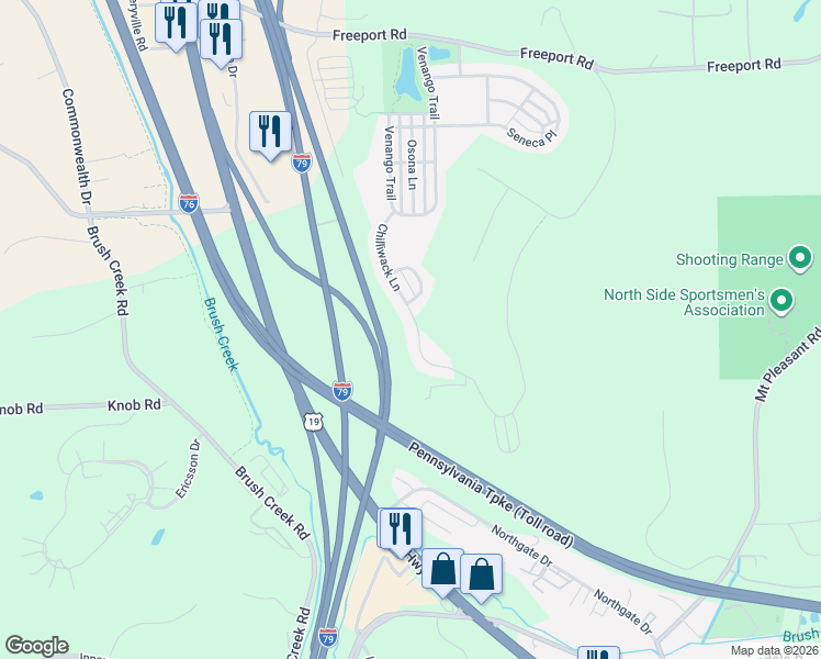 map of restaurants, bars, coffee shops, grocery stores, and more near 634 Chilliwack Lane in Mars