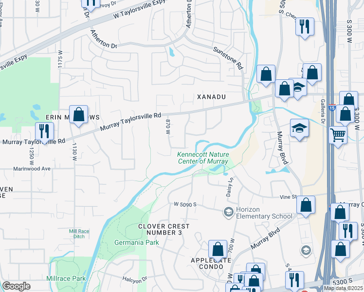 map of restaurants, bars, coffee shops, grocery stores, and more near 832 Lerwill Avenue South in Taylorsville