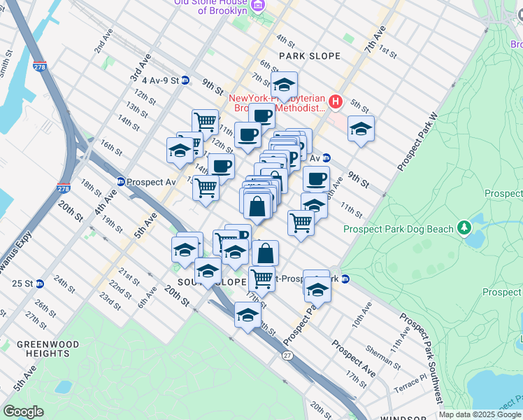 map of restaurants, bars, coffee shops, grocery stores, and more near in Brooklyn
