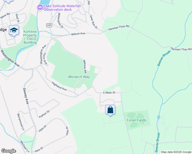 map of restaurants, bars, coffee shops, grocery stores, and more near 1 Springside Drive in High Bridge