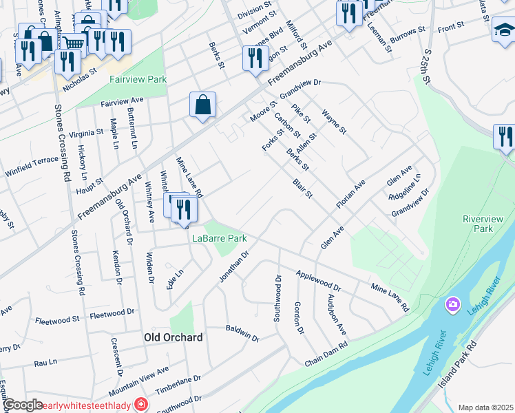 map of restaurants, bars, coffee shops, grocery stores, and more near 91 Jonathan Drive in Easton