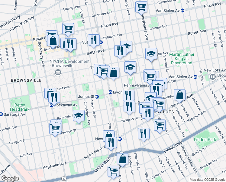 map of restaurants, bars, coffee shops, grocery stores, and more near in Brooklyn