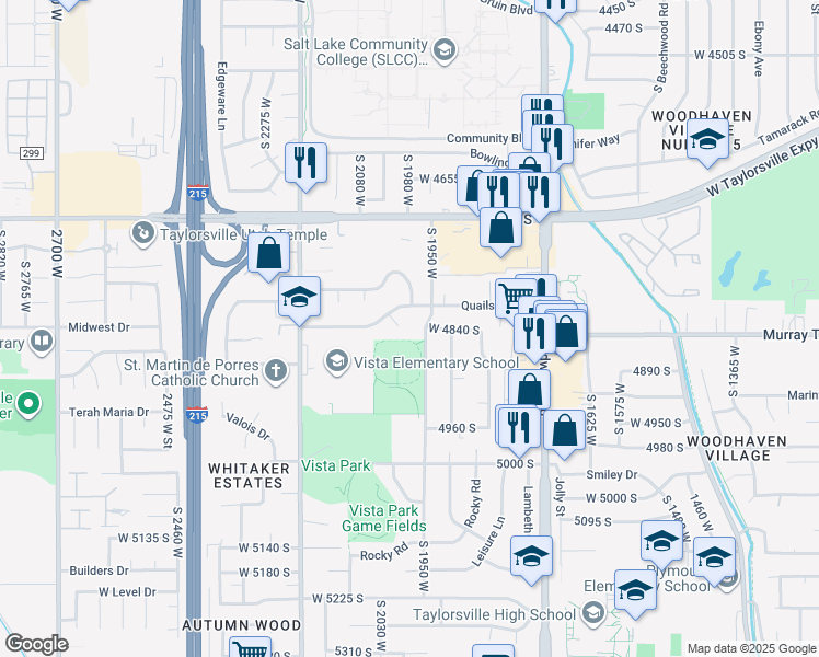 map of restaurants, bars, coffee shops, grocery stores, and more near 4837 Quailstone Circle in Salt Lake City