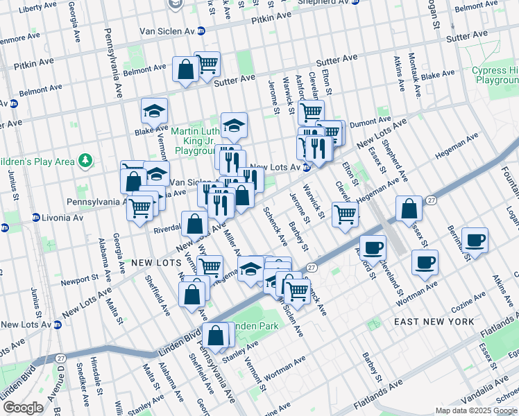 map of restaurants, bars, coffee shops, grocery stores, and more near in Brooklyn