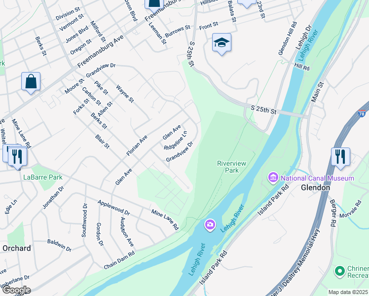 map of restaurants, bars, coffee shops, grocery stores, and more near 113 Ridgeline Lane in Easton