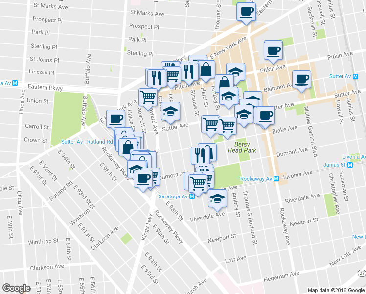 map of restaurants, bars, coffee shops, grocery stores, and more near 159 Legion Street in Brooklyn