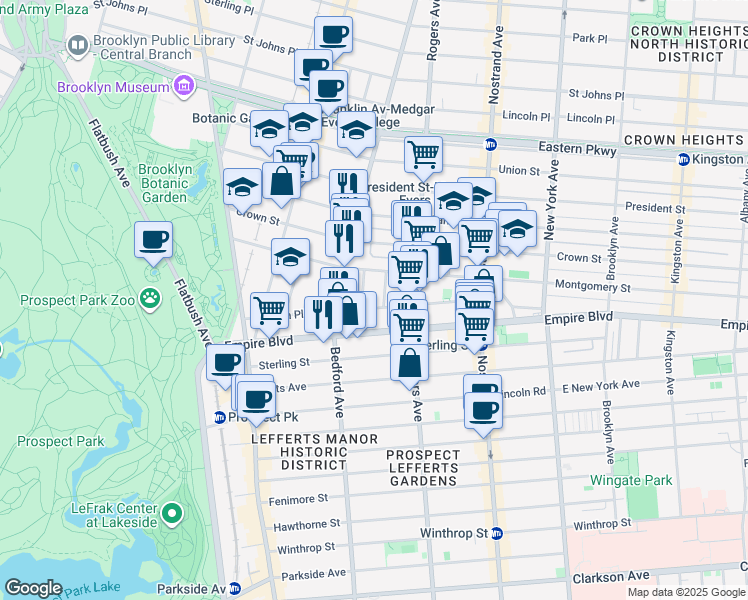 map of restaurants, bars, coffee shops, grocery stores, and more near in Brooklyn