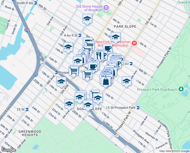 map of restaurants, bars, coffee shops, grocery stores, and more near in Brooklyn