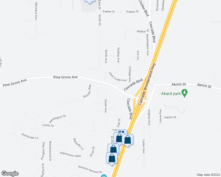 map of restaurants, bars, coffee shops, grocery stores, and more near 2741 Smith Avenue in Shasta Lake