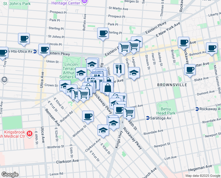 map of restaurants, bars, coffee shops, grocery stores, and more near 2106 Union Street in Brooklyn