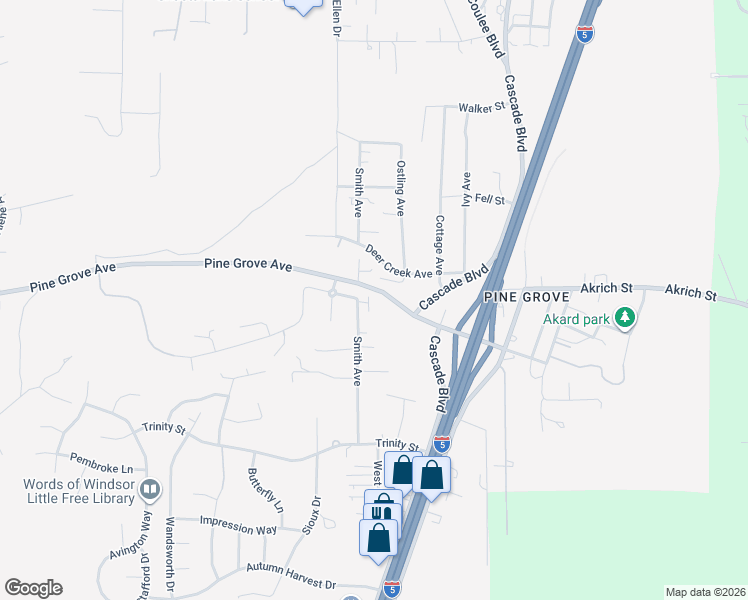 map of restaurants, bars, coffee shops, grocery stores, and more near 2741 Smith Avenue in Shasta Lake