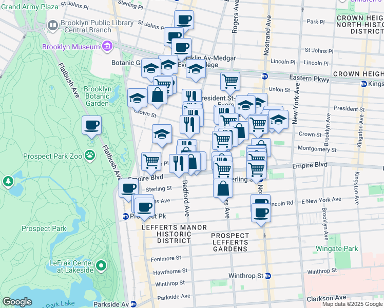 map of restaurants, bars, coffee shops, grocery stores, and more near in Brooklyn