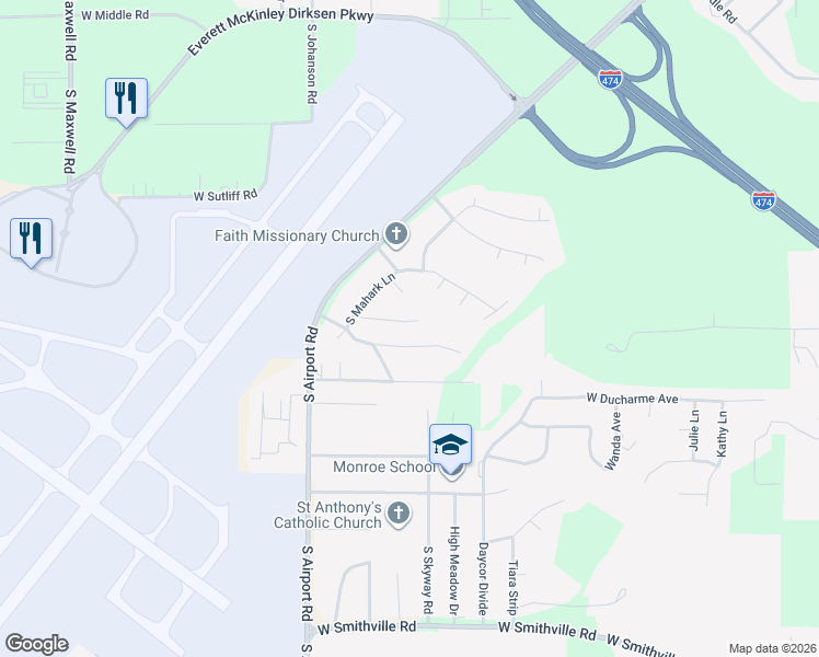 map of restaurants, bars, coffee shops, grocery stores, and more near 5222 West Vale Court in Peoria