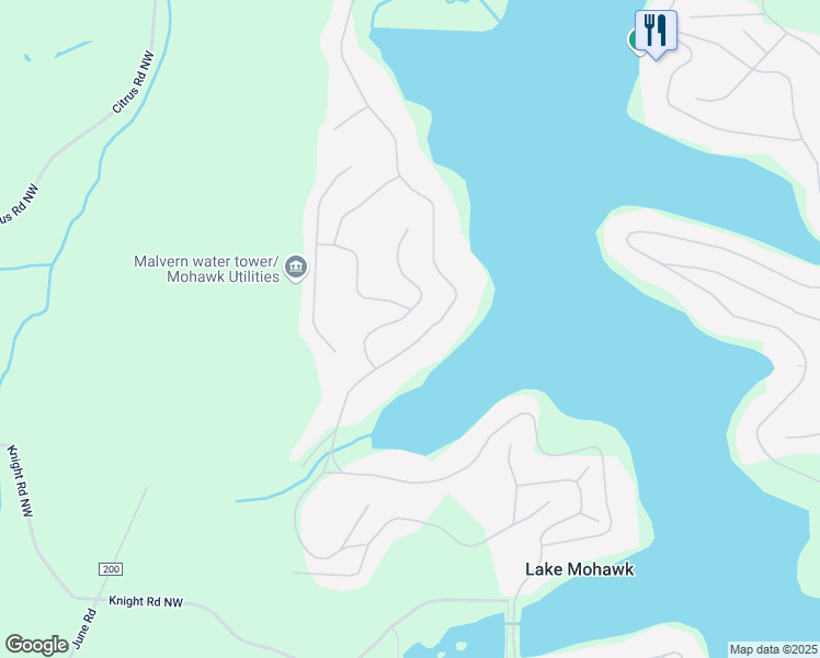 map of restaurants, bars, coffee shops, grocery stores, and more near 25 Iroquois Trail in Malvern