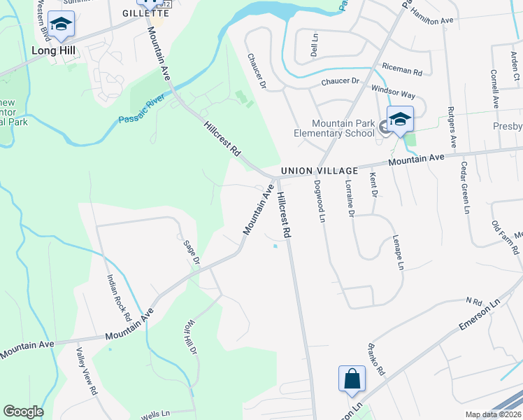 map of restaurants, bars, coffee shops, grocery stores, and more near 14 Mountain Avenue in Warren