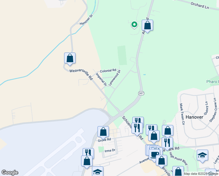 map of restaurants, bars, coffee shops, grocery stores, and more near 8 Victoria Drive in Allentown