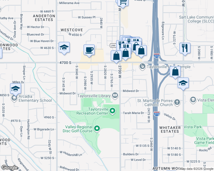 map of restaurants, bars, coffee shops, grocery stores, and more near 4809 Rockface Drive in Salt Lake City