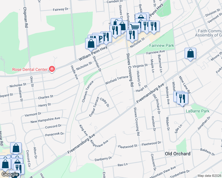 map of restaurants, bars, coffee shops, grocery stores, and more near 4085 Nicole Place in Easton