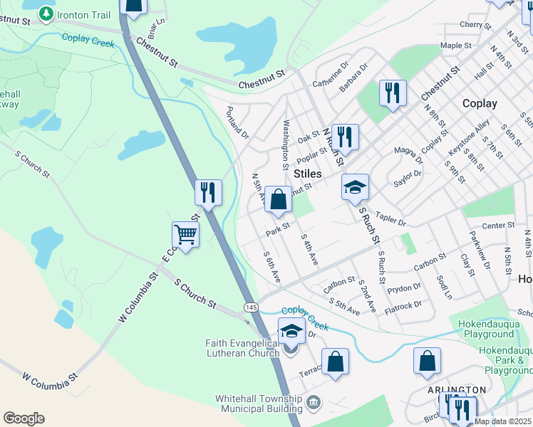 map of restaurants, bars, coffee shops, grocery stores, and more near 3010 South 5th Avenue in Stiles