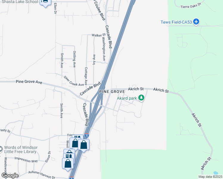 map of restaurants, bars, coffee shops, grocery stores, and more near in Shasta Lake