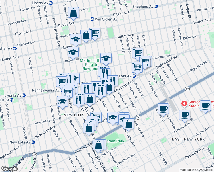 map of restaurants, bars, coffee shops, grocery stores, and more near in Brooklyn