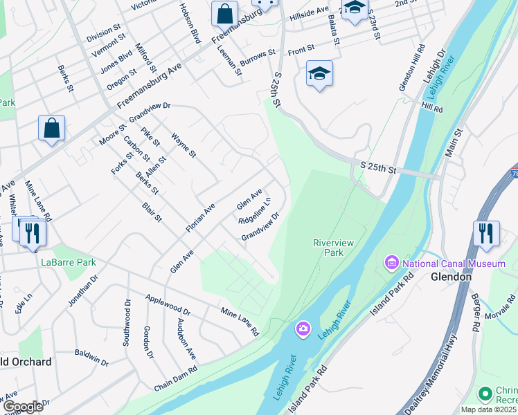 map of restaurants, bars, coffee shops, grocery stores, and more near 113 Ridgeline Lane in Easton