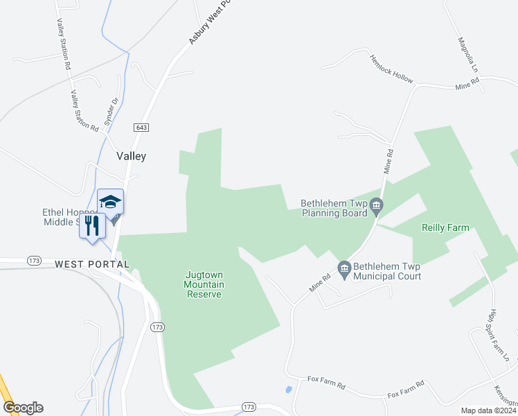 map of restaurants, bars, coffee shops, grocery stores, and more near in Franklin Township