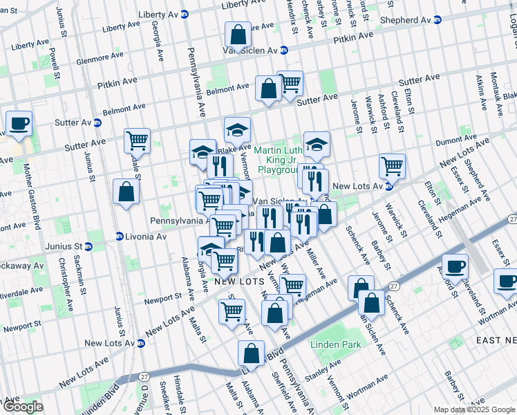 map of restaurants, bars, coffee shops, grocery stores, and more near in Brooklyn