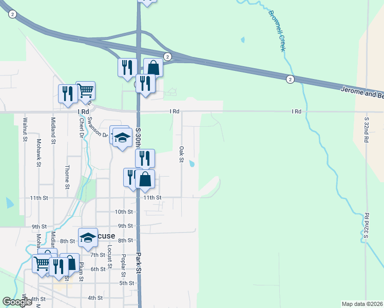 map of restaurants, bars, coffee shops, grocery stores, and more near 1361 Ash Street in Syracuse