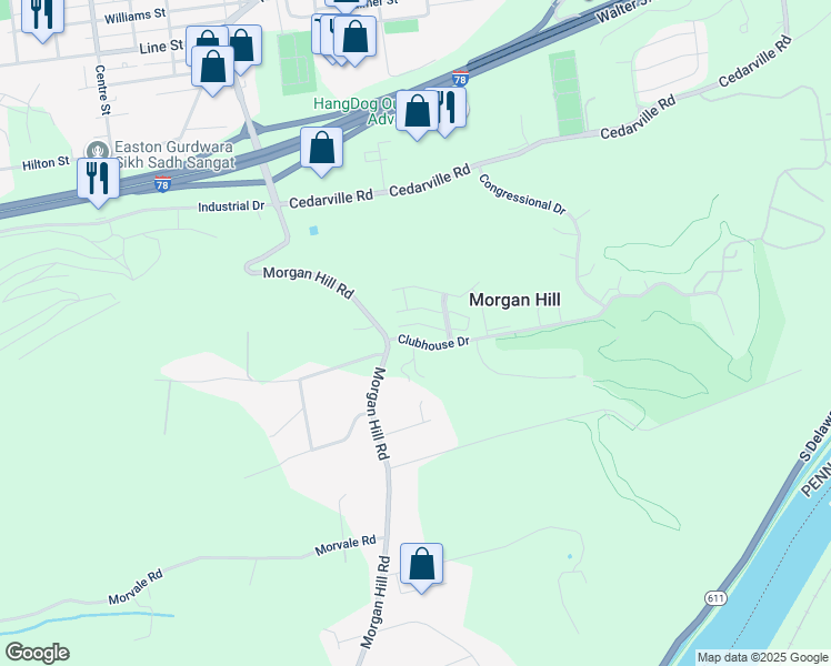 map of restaurants, bars, coffee shops, grocery stores, and more near 1121 Old Course Lane in Easton