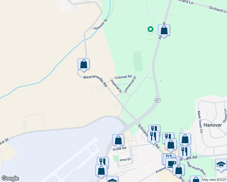 map of restaurants, bars, coffee shops, grocery stores, and more near 12 Victoria Drive in Allentown