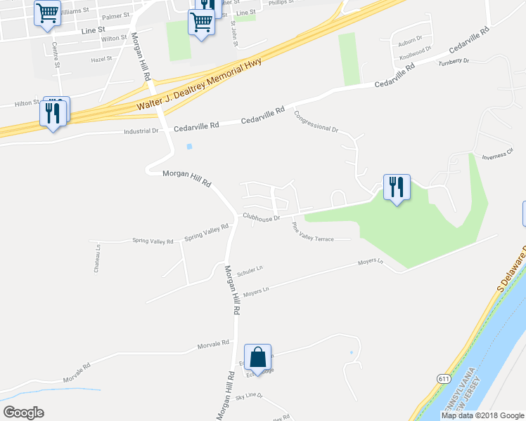 map of restaurants, bars, coffee shops, grocery stores, and more near 1009 Old Course Lane in Easton