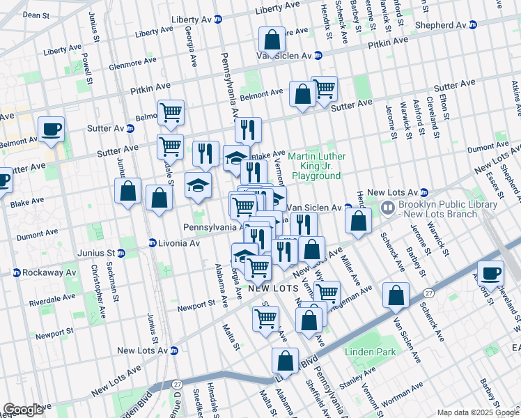 map of restaurants, bars, coffee shops, grocery stores, and more near in Brooklyn