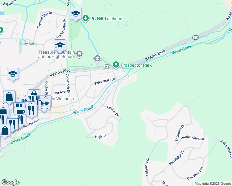 map of restaurants, bars, coffee shops, grocery stores, and more near 2204 Fenchurch Drive in Park City