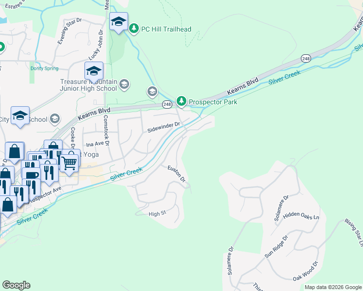 map of restaurants, bars, coffee shops, grocery stores, and more near 2204 Fenchurch Drive in Park City