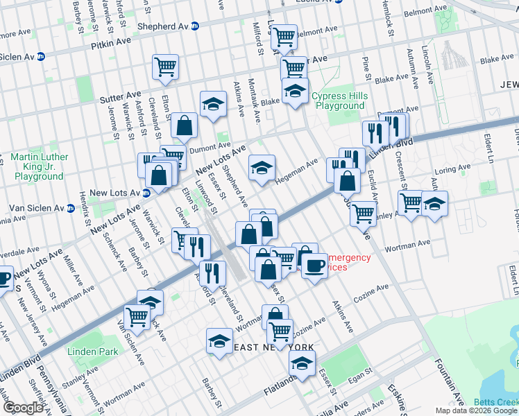 map of restaurants, bars, coffee shops, grocery stores, and more near 536 Berriman Street in Brooklyn