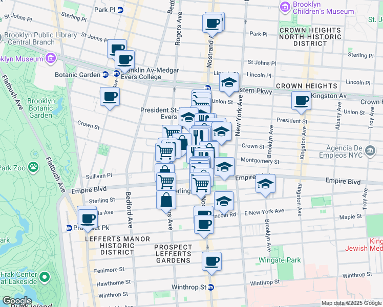 map of restaurants, bars, coffee shops, grocery stores, and more near 379 Montgomery Street in Brooklyn