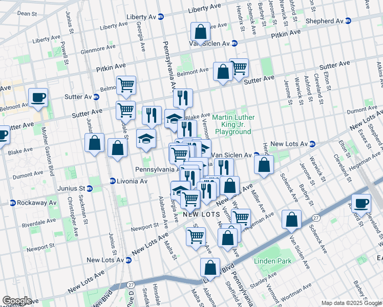 map of restaurants, bars, coffee shops, grocery stores, and more near in Brooklyn