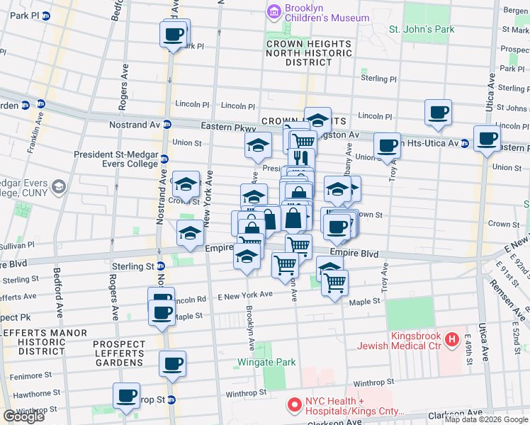 map of restaurants, bars, coffee shops, grocery stores, and more near 628 Montgomery Street in Brooklyn