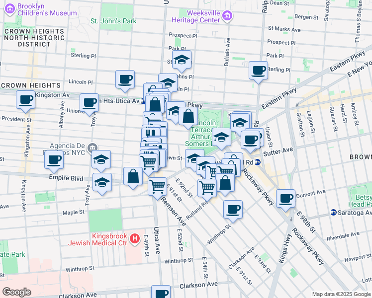 map of restaurants, bars, coffee shops, grocery stores, and more near in Brooklyn
