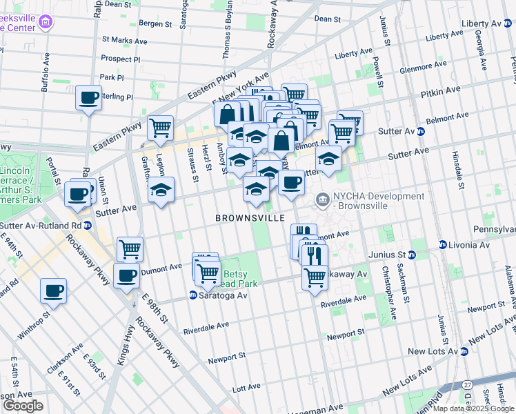 map of restaurants, bars, coffee shops, grocery stores, and more near in Brooklyn