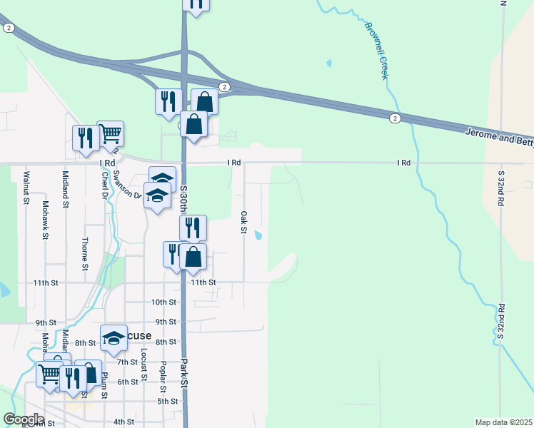 map of restaurants, bars, coffee shops, grocery stores, and more near 1361 Ash Street in Syracuse