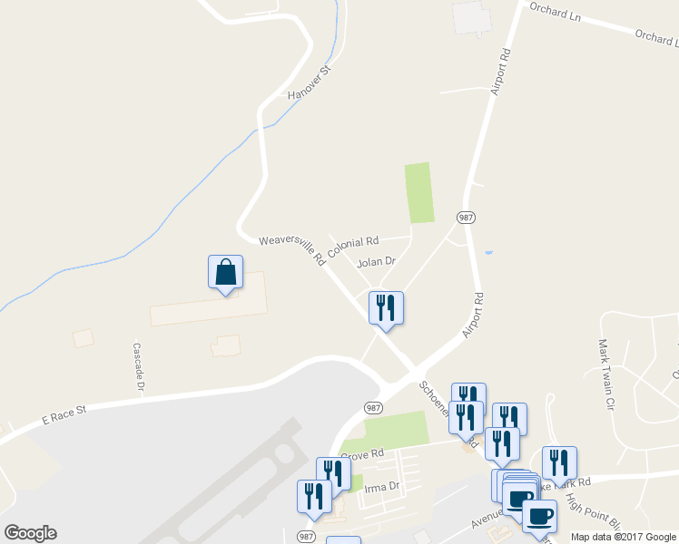 map of restaurants, bars, coffee shops, grocery stores, and more near 2035 Weaversville Road in Allentown