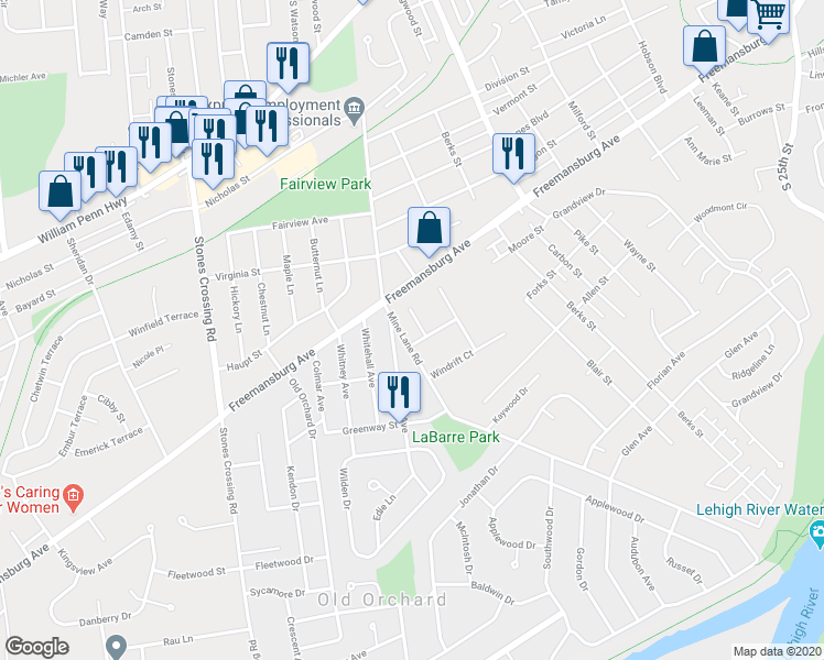 map of restaurants, bars, coffee shops, grocery stores, and more near 11 Movie Court in Easton