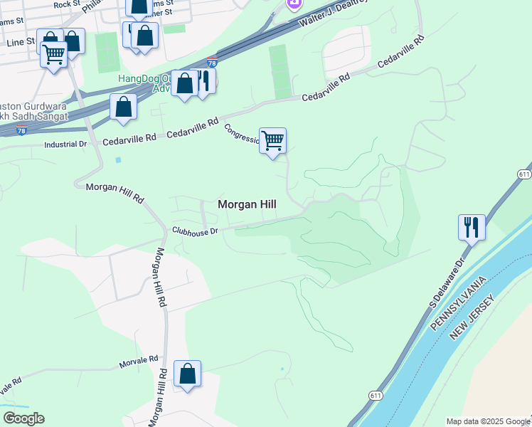 map of restaurants, bars, coffee shops, grocery stores, and more near 148 Pinehurst Ln in Easton
