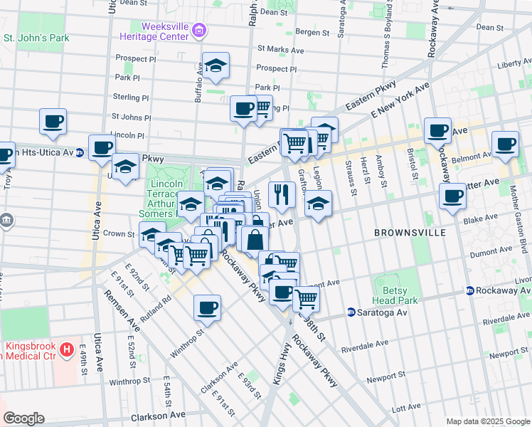 map of restaurants, bars, coffee shops, grocery stores, and more near 2037 Union Street in Brooklyn