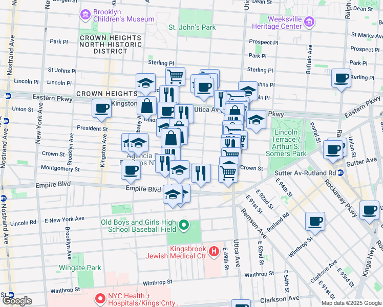 map of restaurants, bars, coffee shops, grocery stores, and more near 1563 Carroll Street in Brooklyn