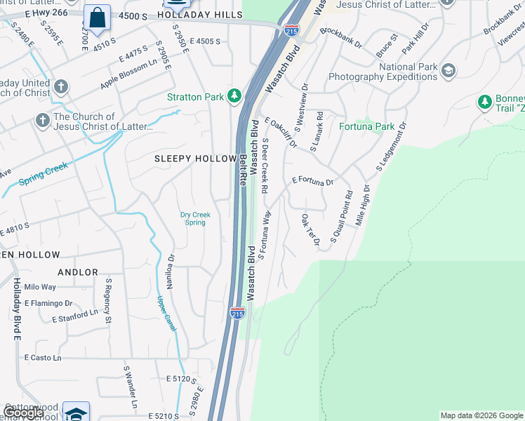 map of restaurants, bars, coffee shops, grocery stores, and more near 4756 South Deer Creek Road in Salt Lake City