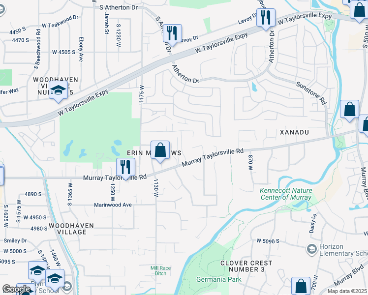 map of restaurants, bars, coffee shops, grocery stores, and more near 4751 Taylors View Lane in Taylorsville