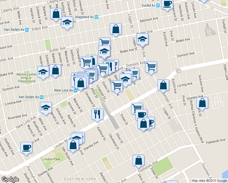 map of restaurants, bars, coffee shops, grocery stores, and more near in Brooklyn